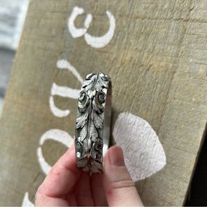 WHITING and Davis stamp 1960 Silver Textured clamper bracelet